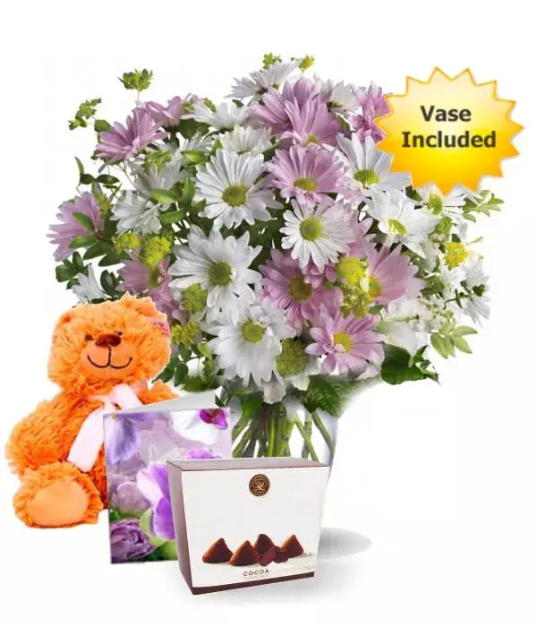 "Dreamy Wink | Arrangement in Vase Aussie Blooms"