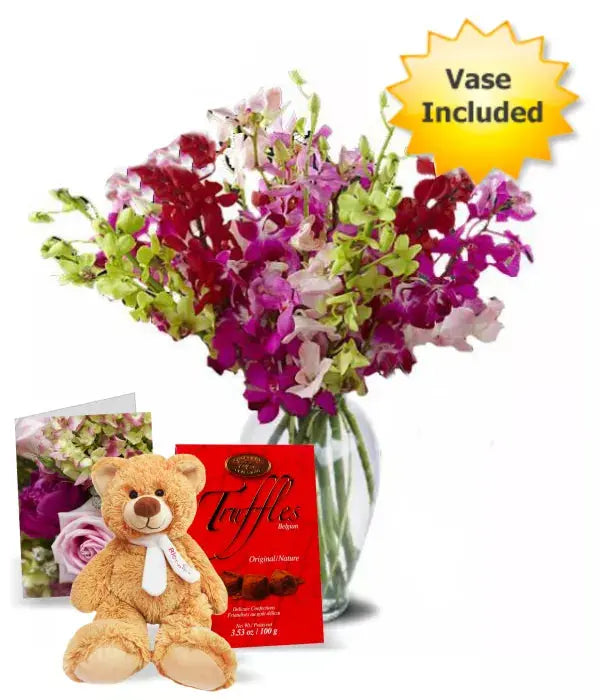 "Sapphire Gleam | Arrangement in Vase Aussie Blooms"