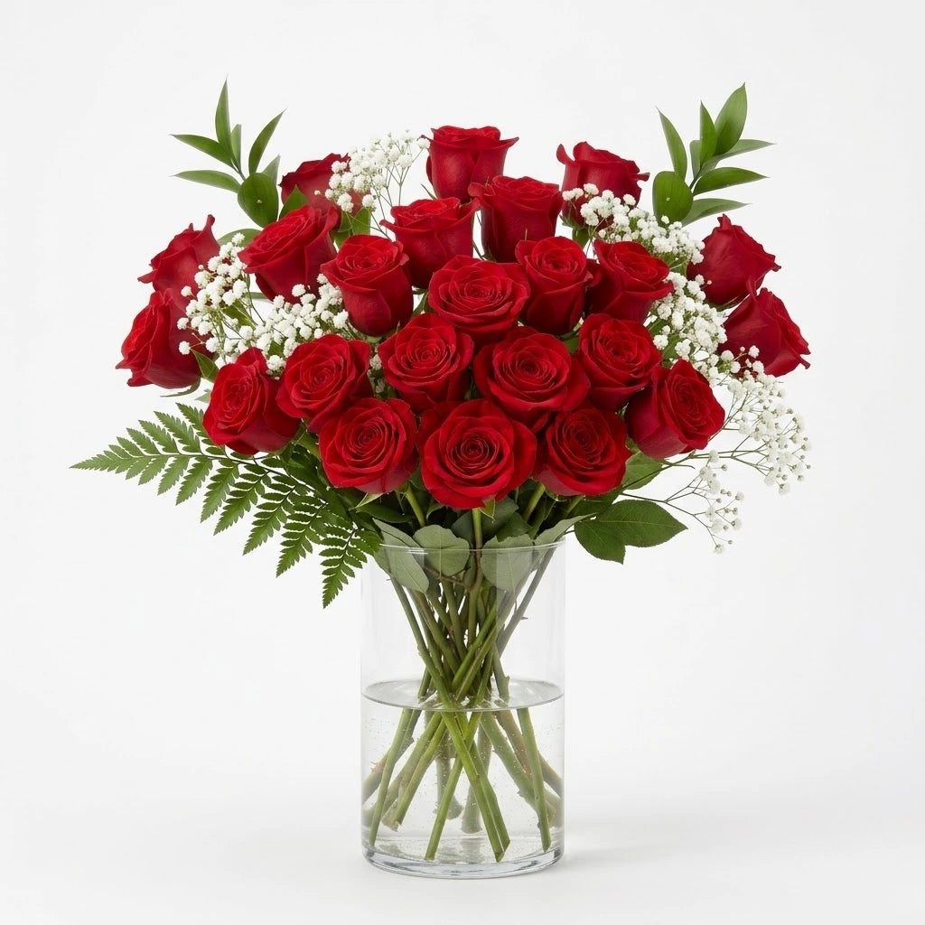 Two Dozen Long Stem Red Roses