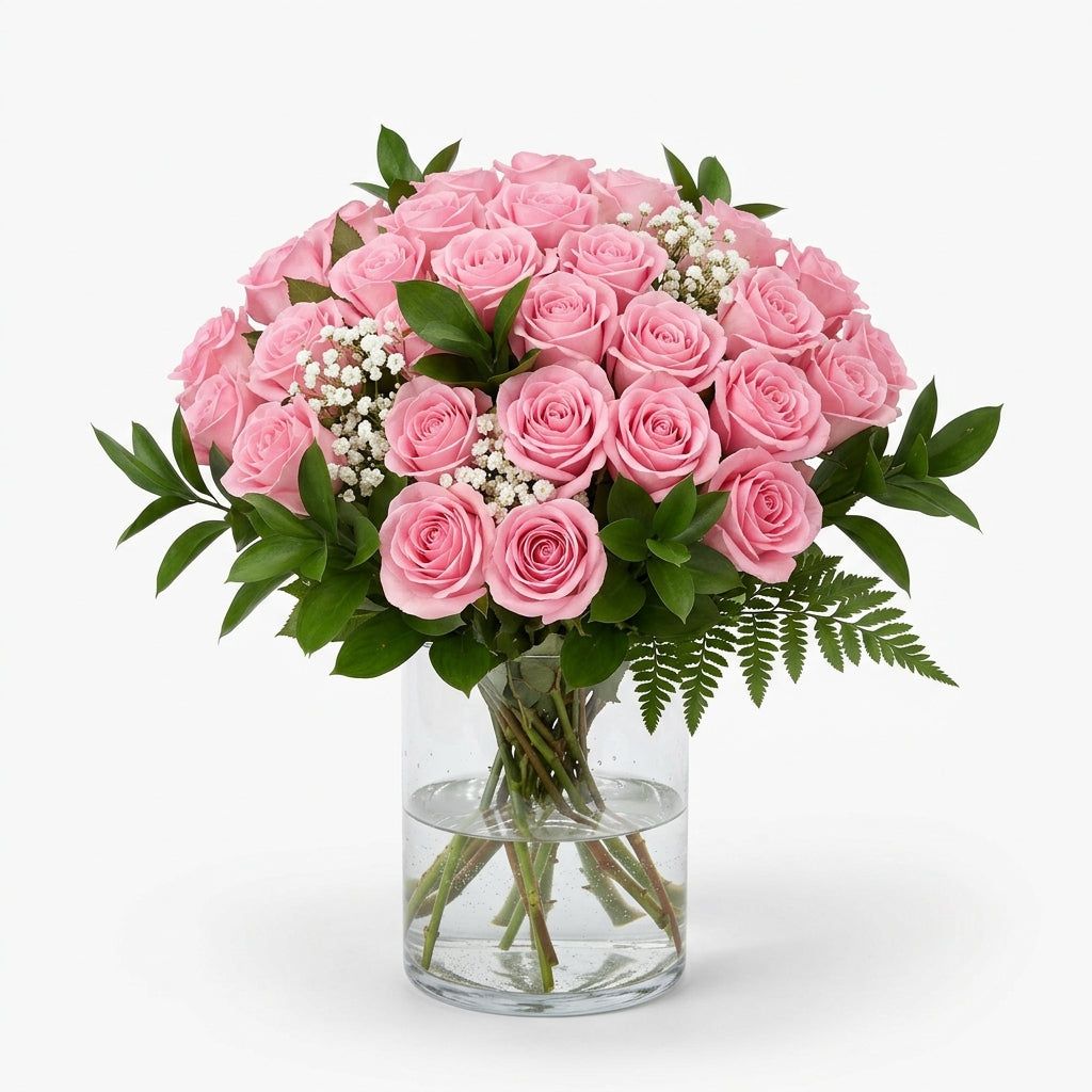 Three Dozen Long Stem Pink Roses