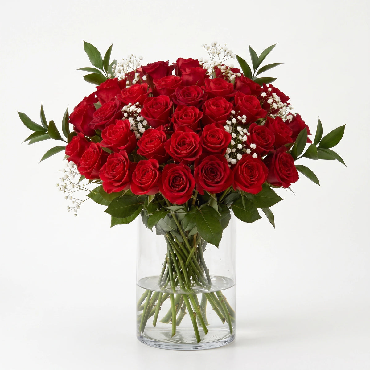 Three Dozen Long Stem Red Roses