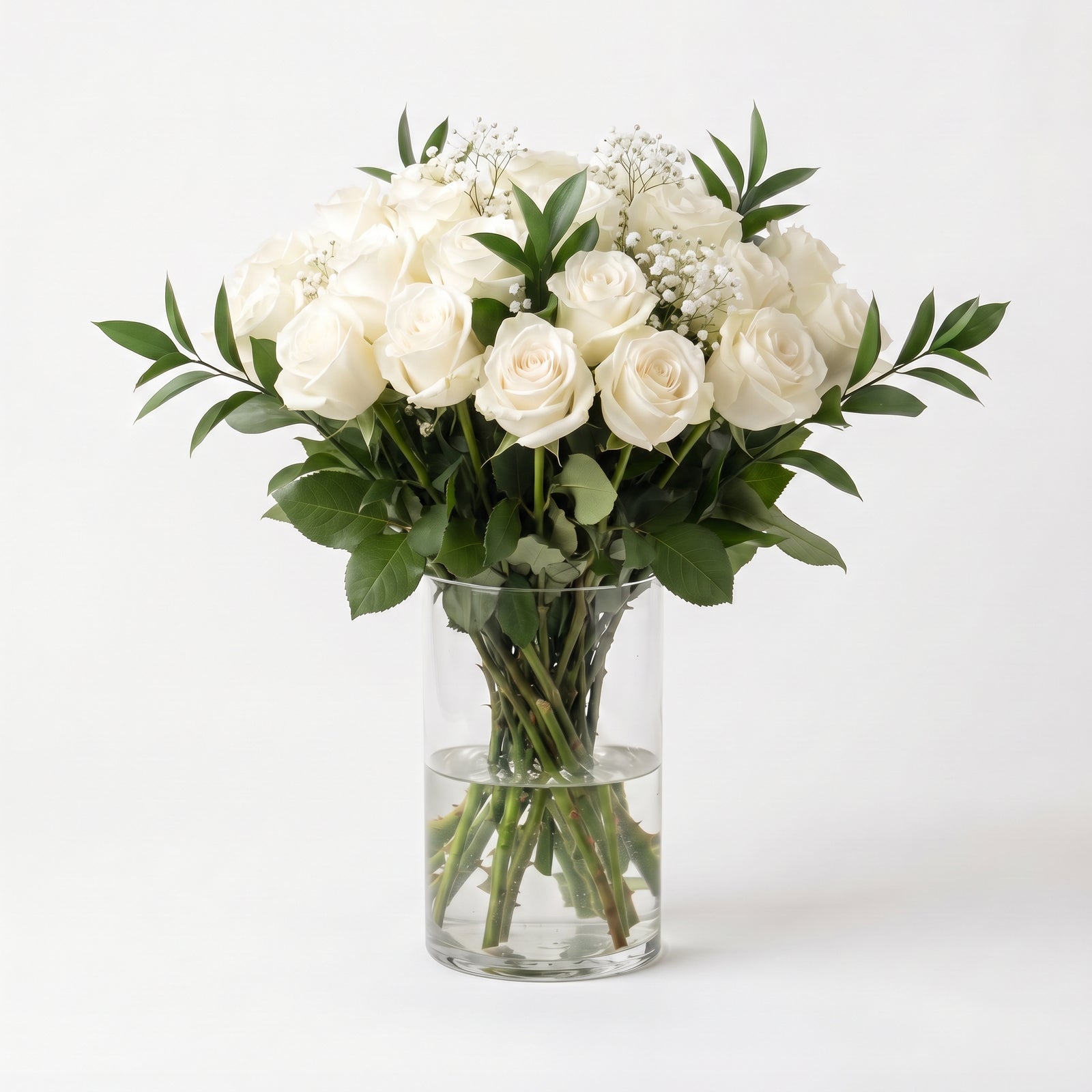 Long Stemmed Pink and White Roses