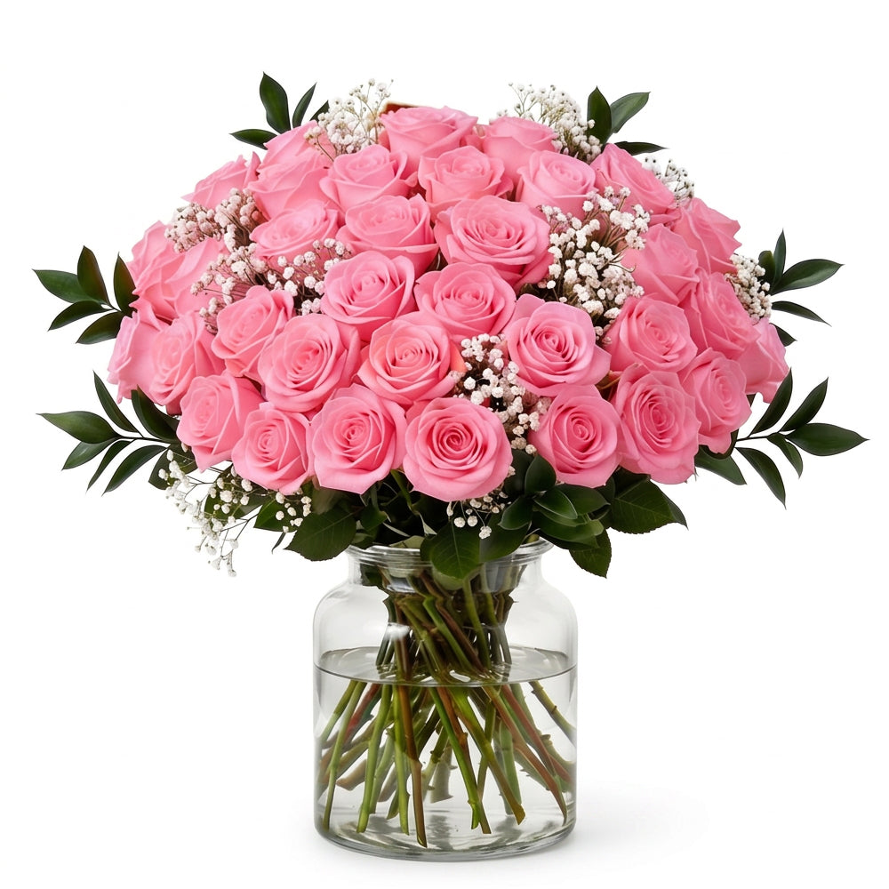 Three Dozen Long Stem Pink Roses
