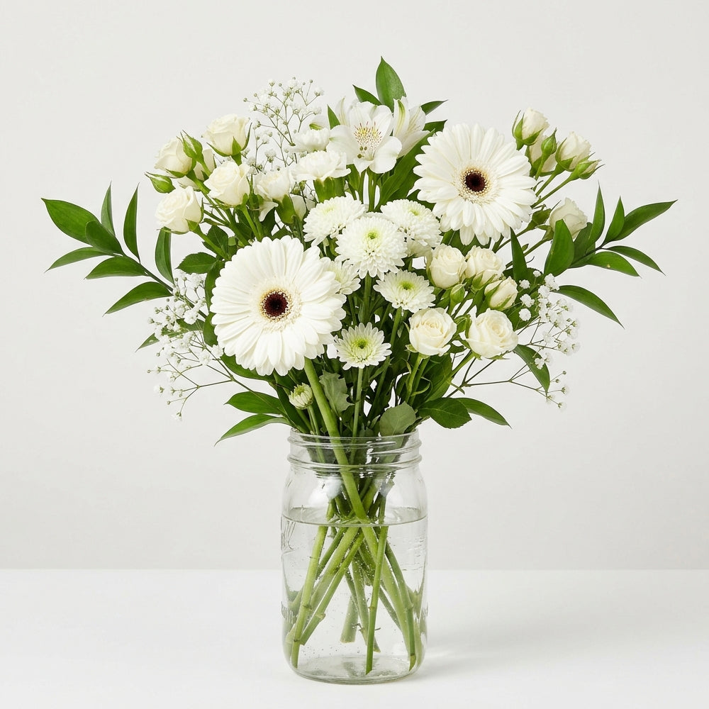 Cloud Nine Bouquet in Mason Jar