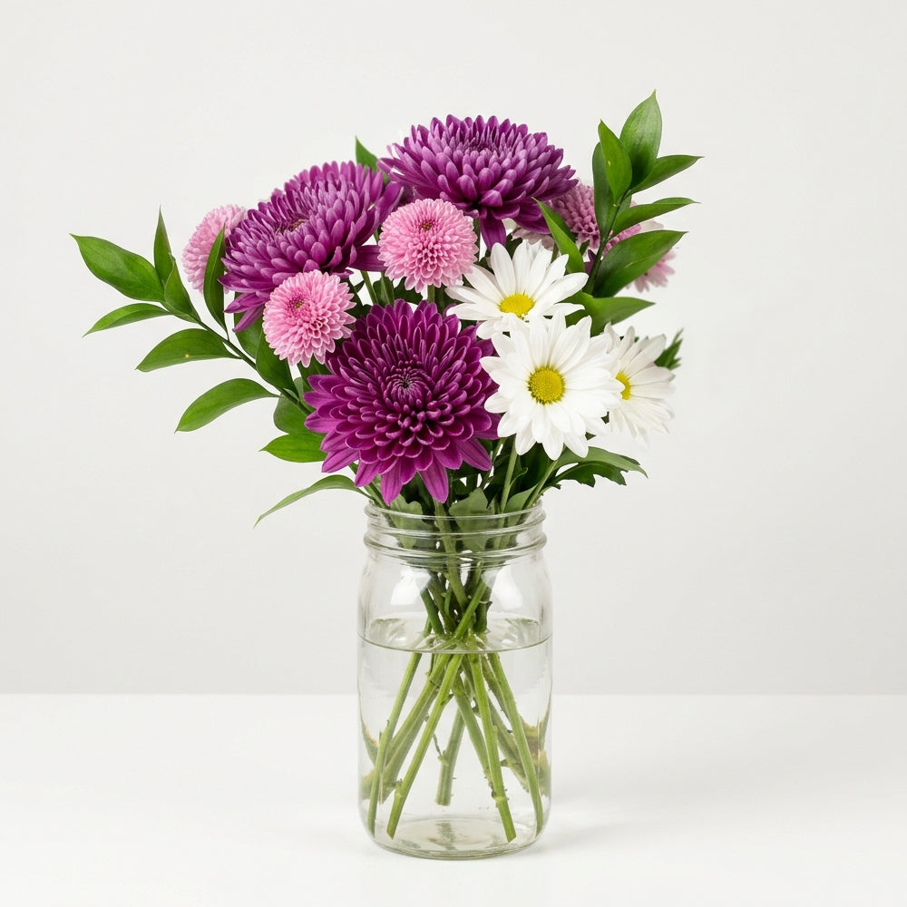Mum's for Mum Bouquet in Mason Jar