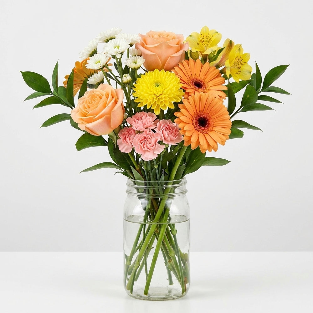 Summer Lovin’ Bouquet in Mason Jar