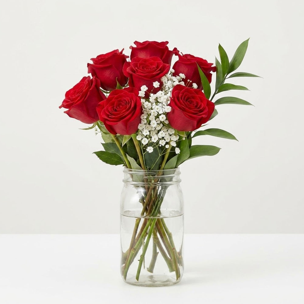 Radiant Roses in Mason Jar - alternate view