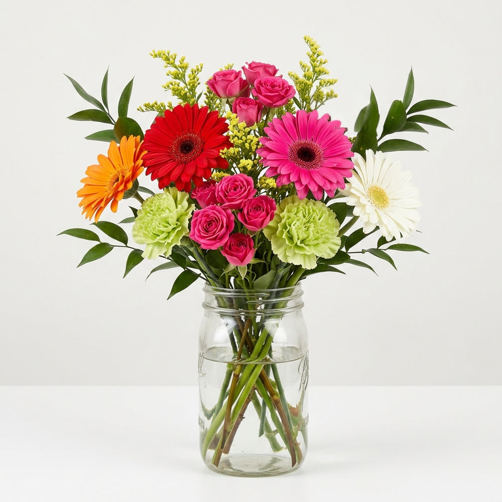 The Sunday Market Bouquet in Mason Jar