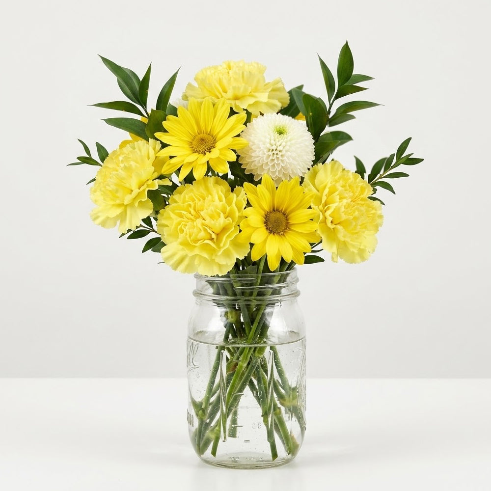 Daisy Daze Bouquet in Mason Jar
