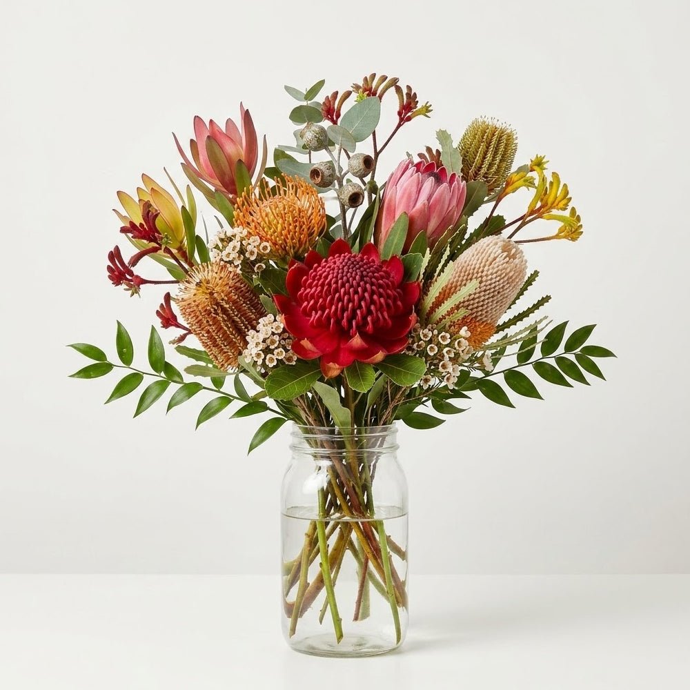 Native Flowers Bouquet in Mason Jar