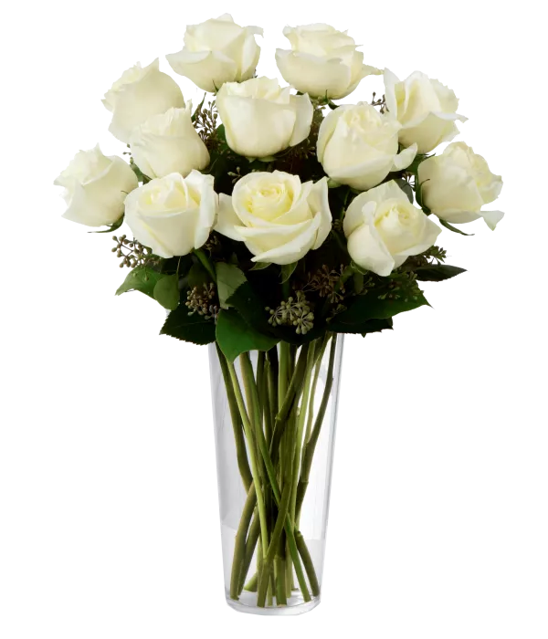 Dozen Long Stemmed White Roses