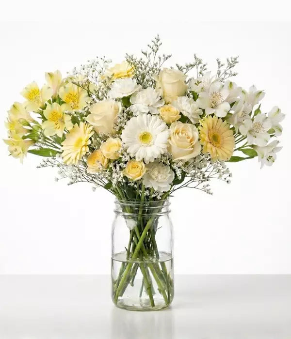 Mellow Yellow Bouquet in Mason Jar