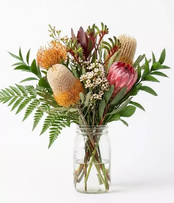 Native Flowers Bouquet in Mason Jar