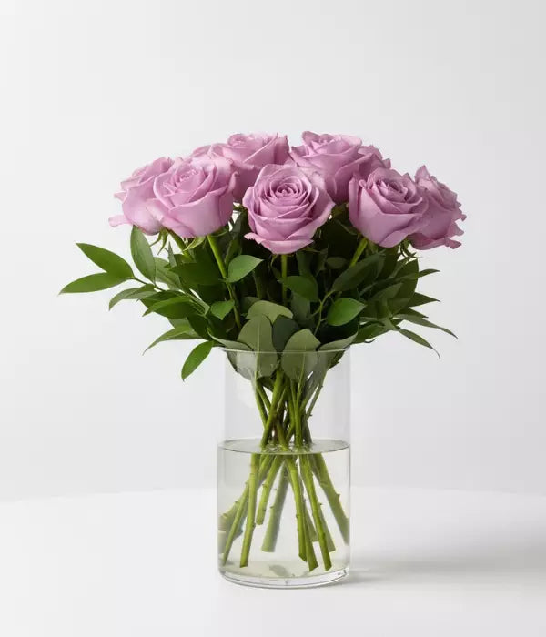 One Dozen Lavender Roses
