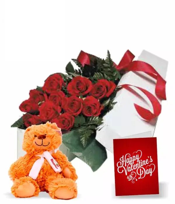 Dozen Boxed Red Roses Combo I