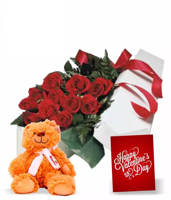Dozen Boxed Red Roses Combo I