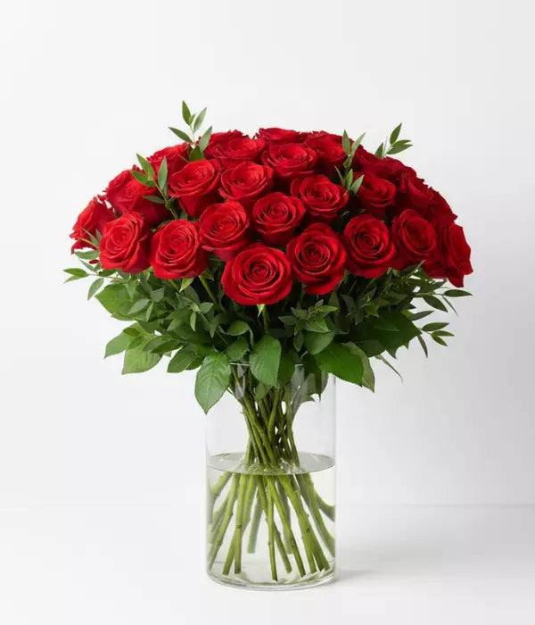 Three Dozen Long Stem Red Roses