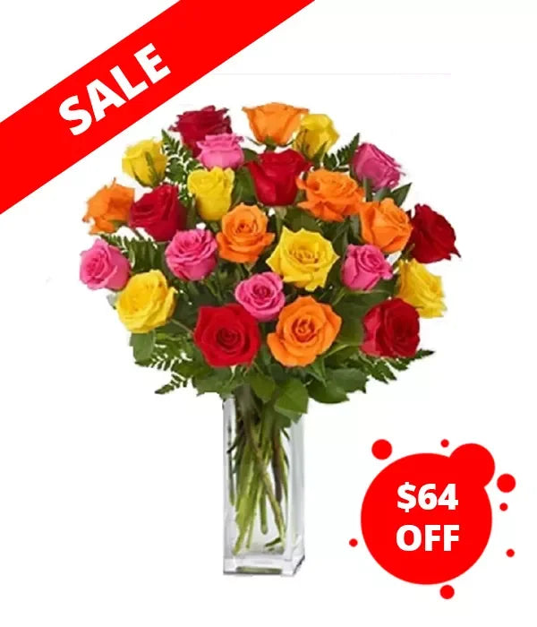 Two Dozen Long Stem Assorted Roses
