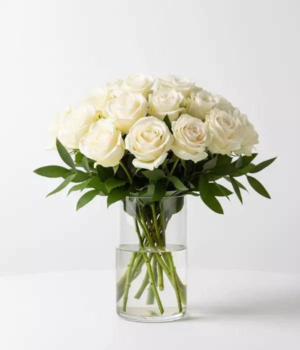 Two Dozen Long Stem White Roses